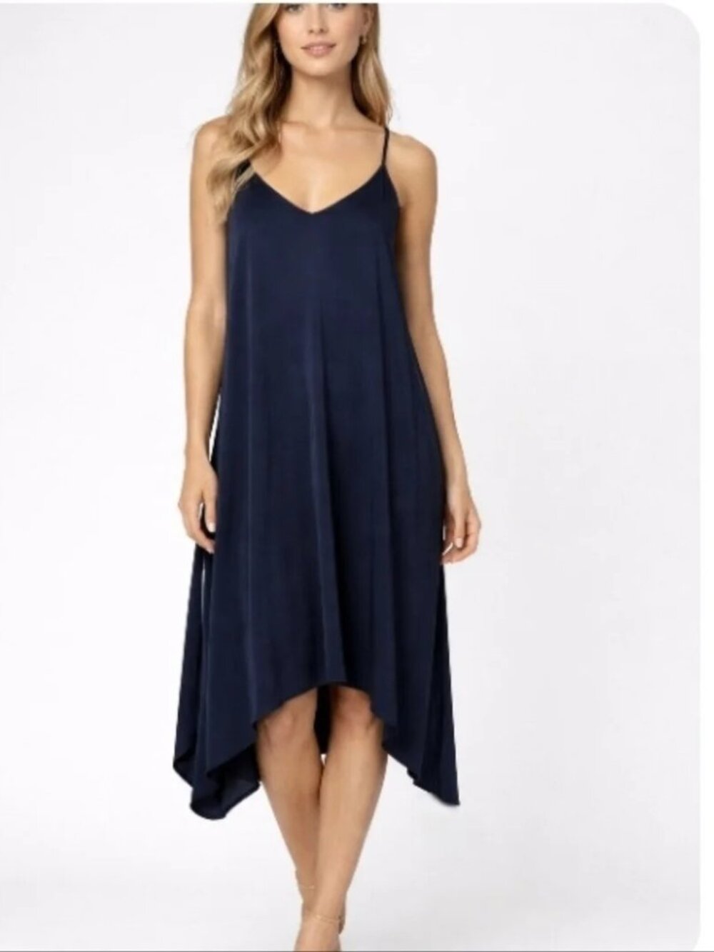 Joie Navy Blue Handkerchief Hem Sundress with built in bra - Size Medium